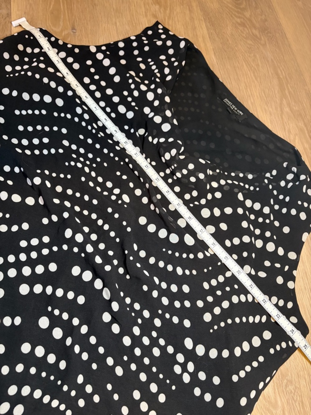 Jones New York Polka Dot Cowl Neck Blouse Size 18W Black White - Picture 8 of 8